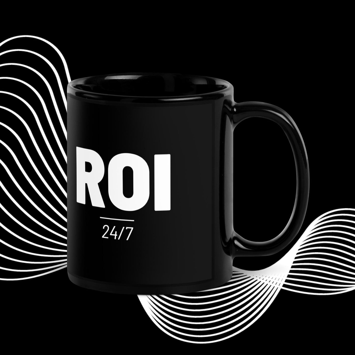 ROI 24-7 Black Glossy Mug