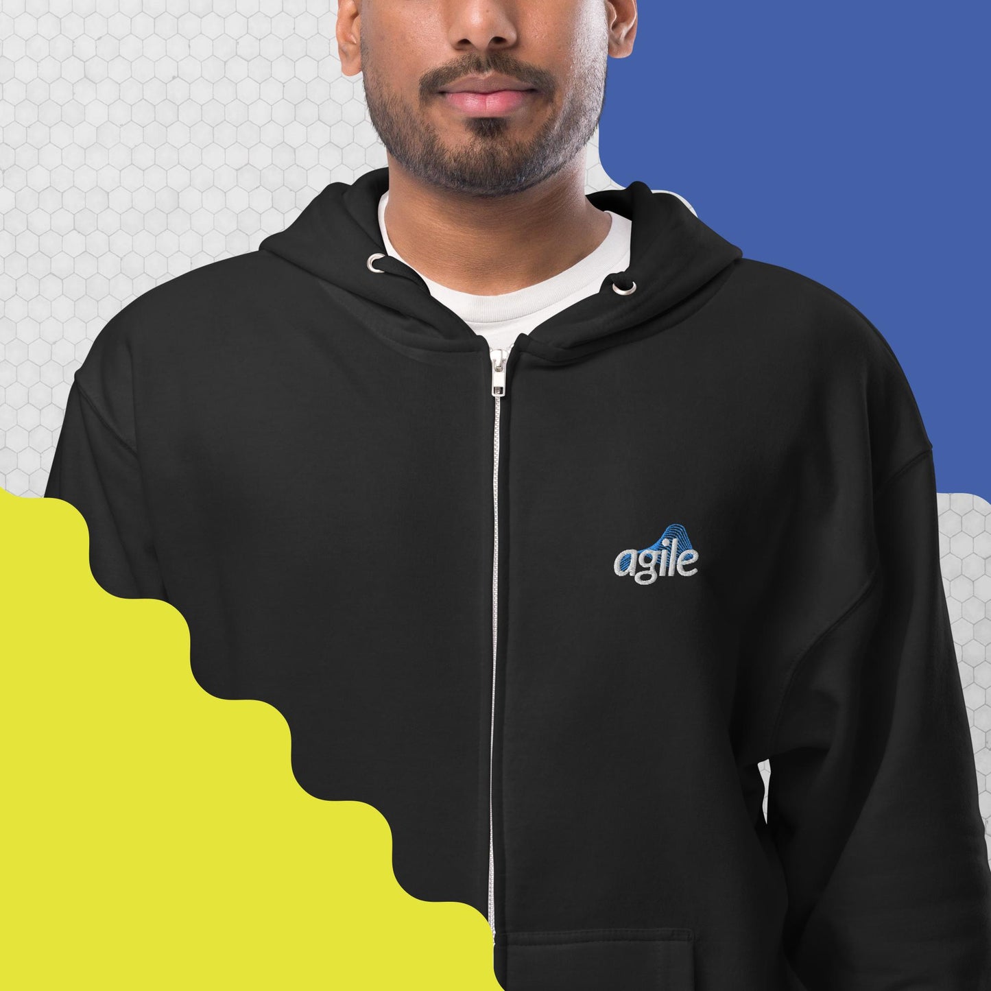Agile logo - Unisex fleece zip up hoodie