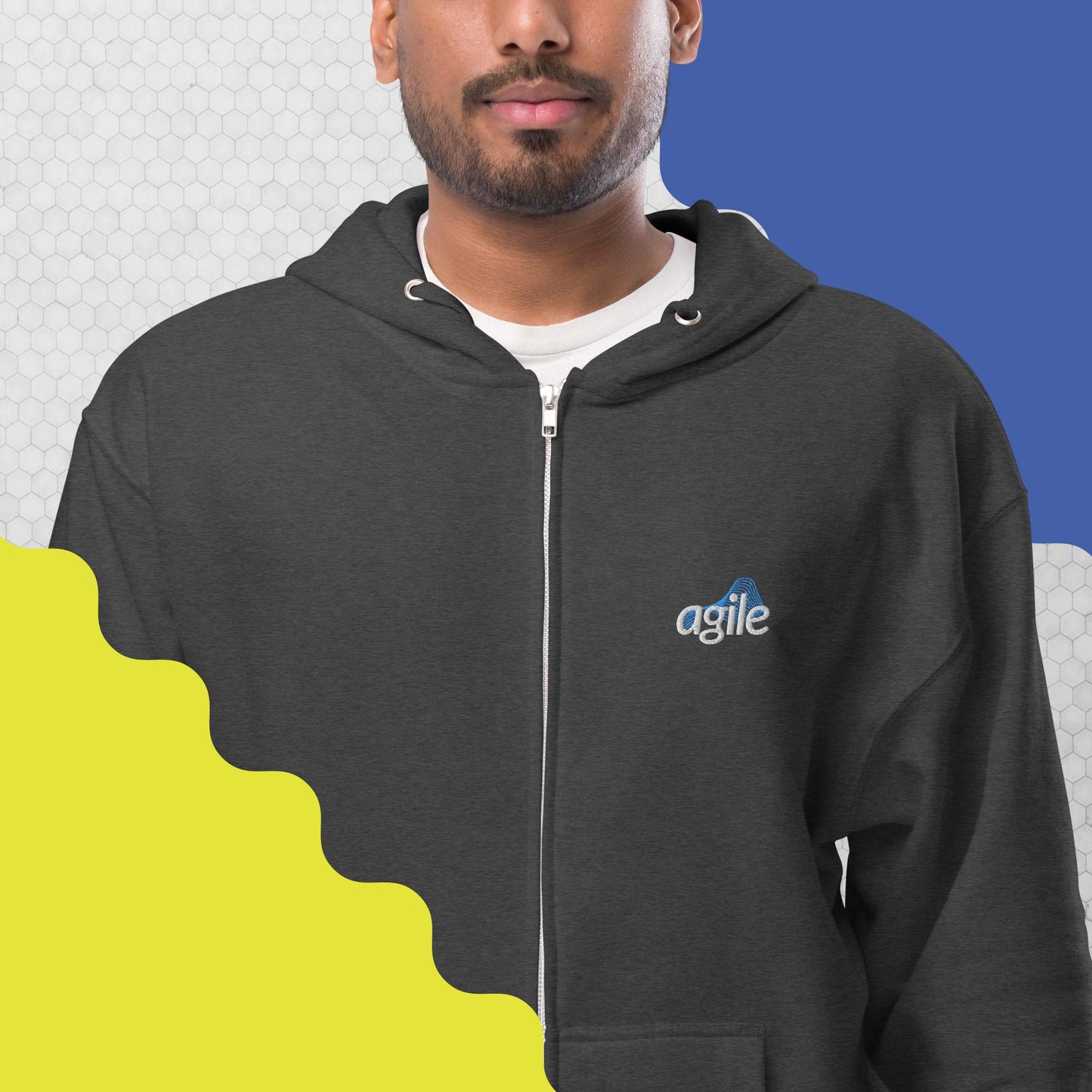 Agile logo - Unisex fleece zip up hoodie