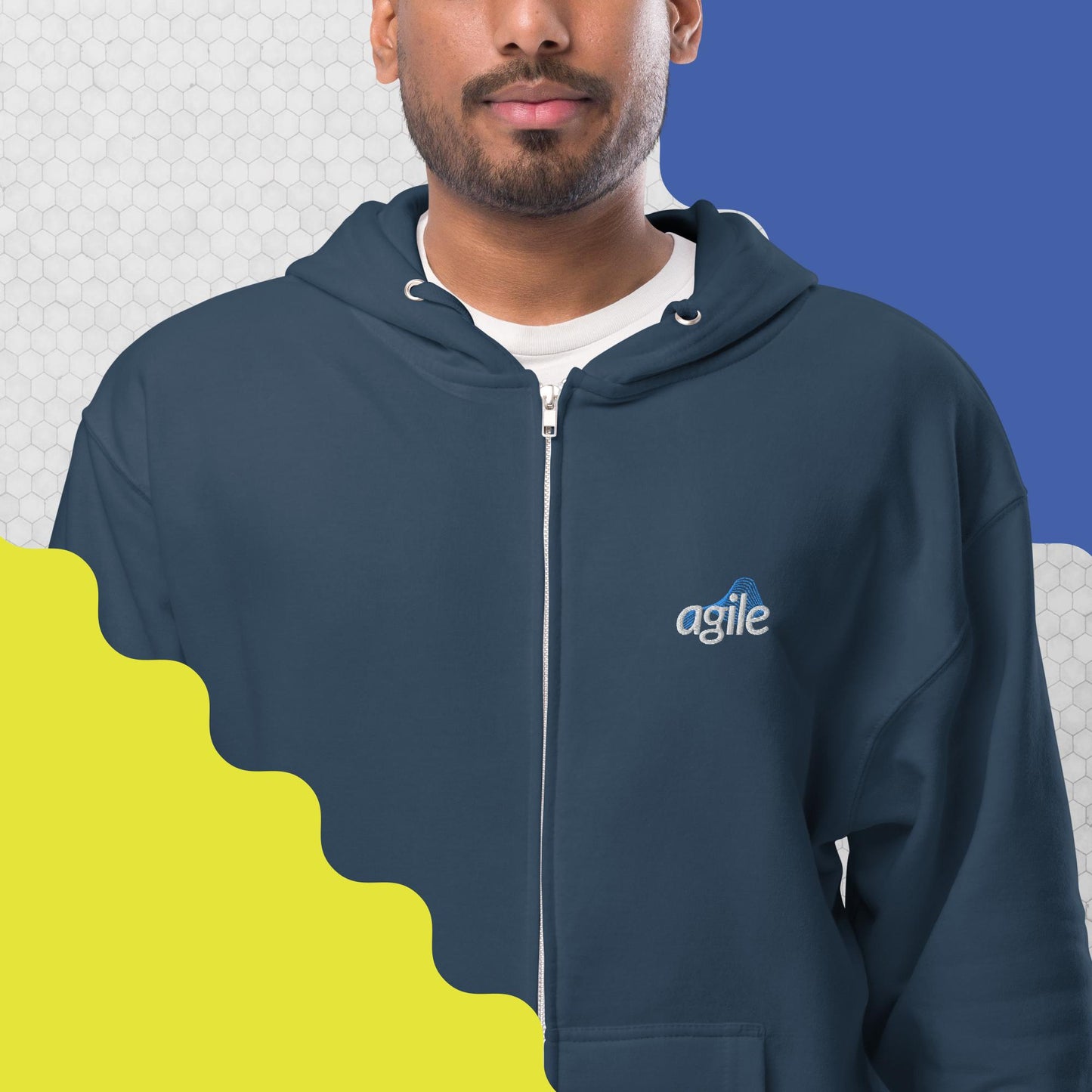 Agile logo - Unisex fleece zip up hoodie