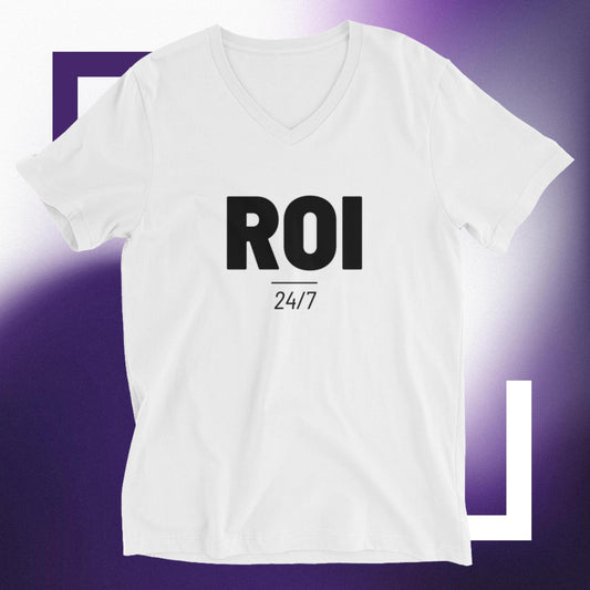 ROI 24/7 - Unisex Short Sleeve V-Neck T-Shirt